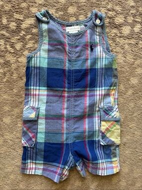 Ralph Lauren Multicolor Plaid Cotton Romper